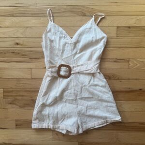 Cream Belted Romper